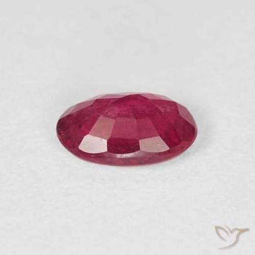 Rubi Vermelho rosado Natural 0.58ct, oval, VS-SI