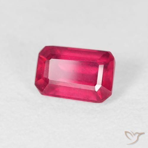 Rubi vermelho médio Natural 0.83ct, Corte Octógono / Esmeralda, VS