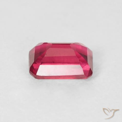 Rubi Vermelho rosado Natural 0.90ct, Corte Octógono / Esmeralda, VS