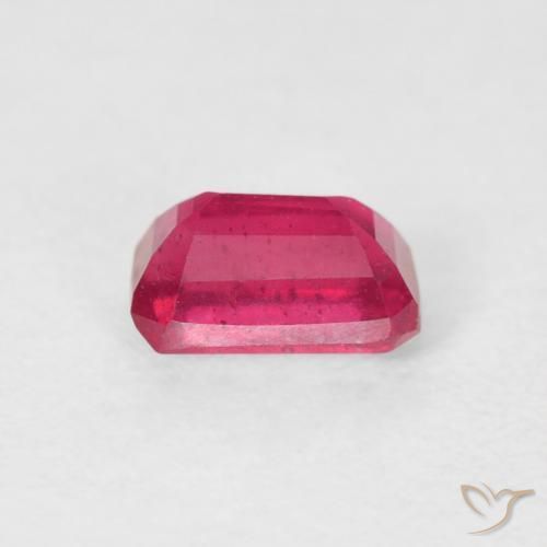 Rubi vermelho médio Natural 0.82ct, Corte Octógono / Esmeralda, VS