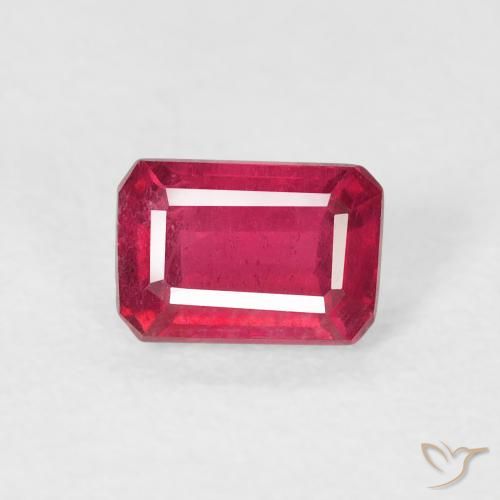 0.88ct Natural rosa avermelhado Rubi, Corte Esmeralda, VS
