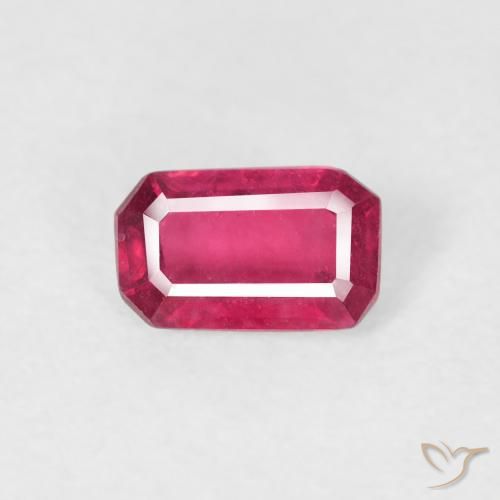 0.61ct Natural vermelho médio Rubi, Corte Octógono / Esmeralda, VS, Photo A