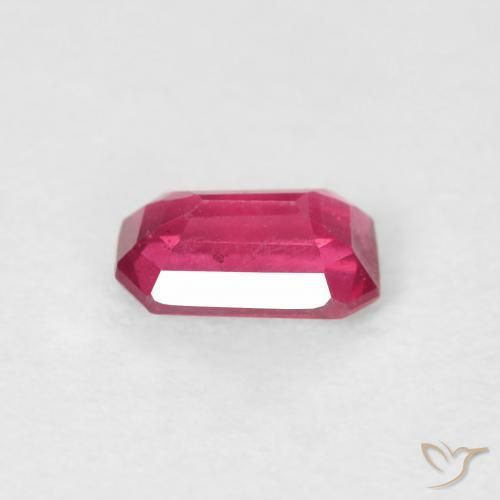 Rubi vermelho médio Natural 0.61ct, Corte Octógono / Esmeralda, VS