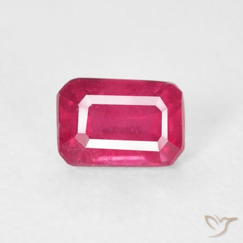 0.93ct Natural rosa avermelhado Rubi, Corte Esmeralda, VS