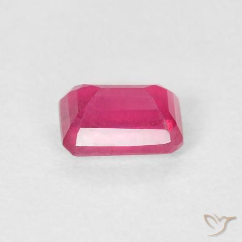 Rubi vermelho médio Natural 0.90ct, Corte Octógono / Esmeralda, VS