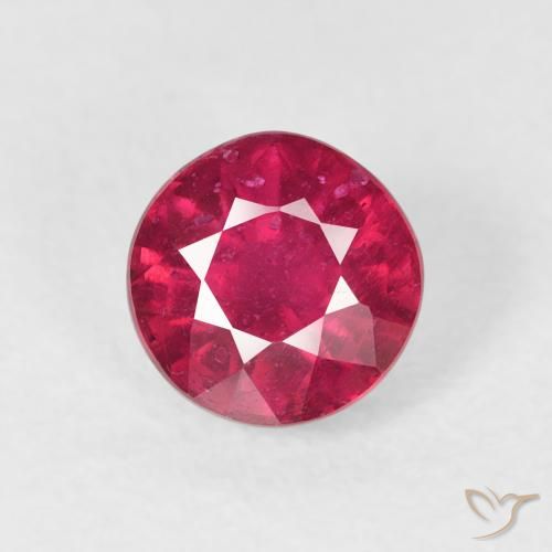 1.30ct Natural Carmesim Profundo Rubi, Redondo, VS