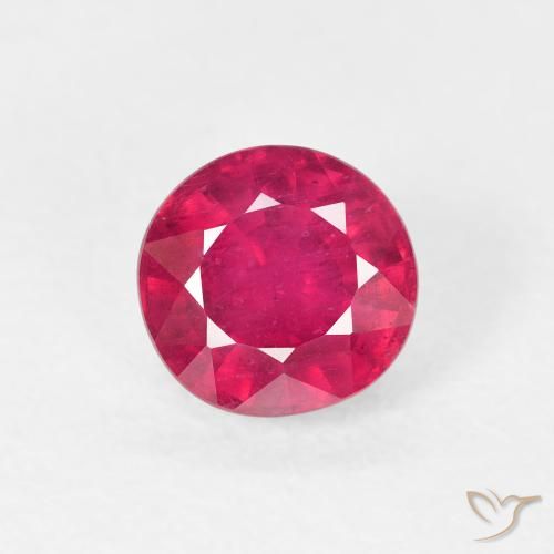 1.21ct Natural Luz vermelha Rubi, Redondo, VS