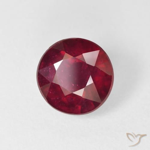 Rubi Vermelho escuro Natural 3.93ct, Redondo, VS
