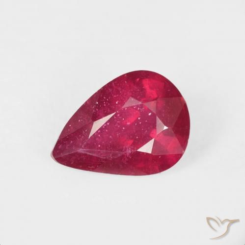 1.39ct Natural Luz vermelha Rubi, Formato de pêra, VS-SI