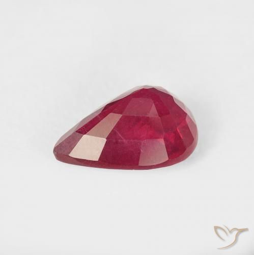 Rubi Luz vermelha Natural 1.39ct, Formato de pêra, VS-SI