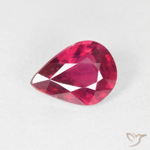 1.40ct Natural Jam Red Rubi, Formato de pêra, VS-SI