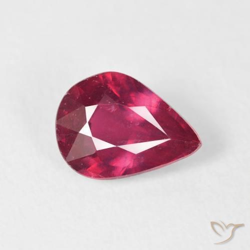 Rubi Jam Red Natural 1.40ct, Formato de pêra, VS-SI