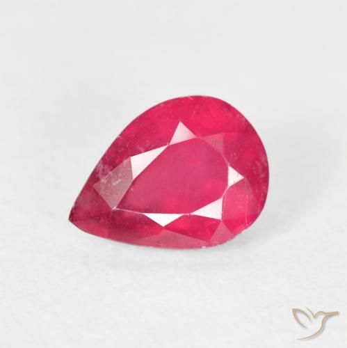 1.64ct Natural rosa avermelhado Rubi, Formato de pêra, VS-SI