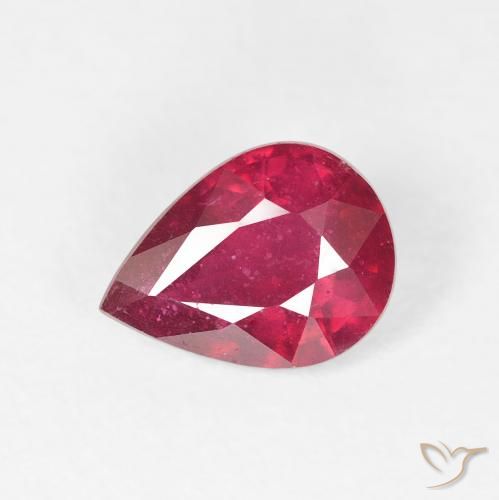 1.61ct Natural Vermelho escuro Rubi, Formato de pêra, VS-SI