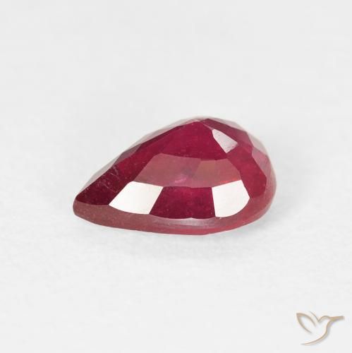 Rubi Vermelho escuro Natural 1.61ct, Formato de pêra, VS-SI