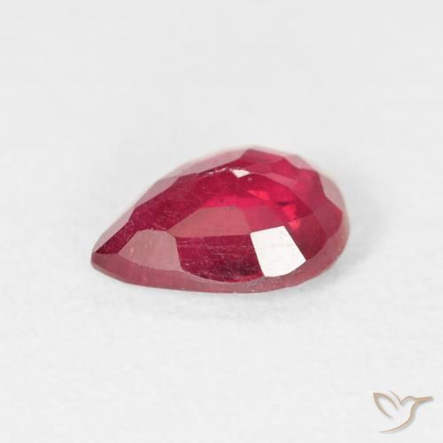 Rubi Carmesim Profundo Natural 1.32ct, Formato de pêra, VS-SI