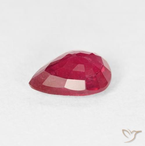Rubi vermelho médio Natural 1.33ct, Formato de pêra, VS-SI