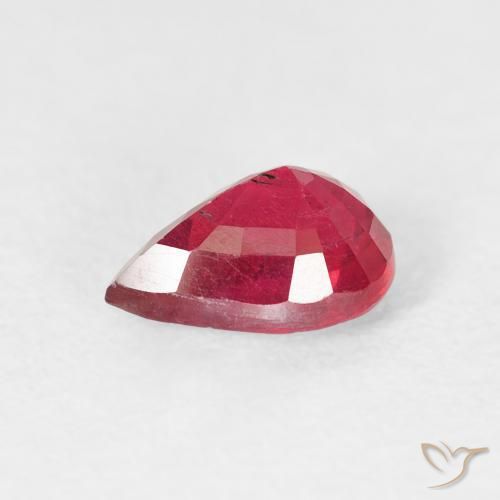 Rubi Carmesim Profundo Natural 1.38ct, Formato de pêra, VS-SI