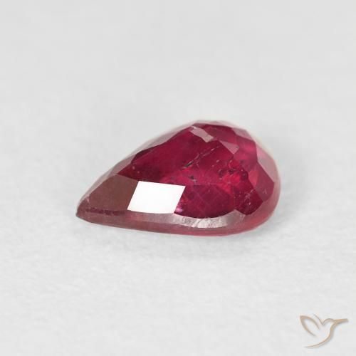 Rubi Jam Red Natural 1.26ct, Formato de pêra, VS-SI