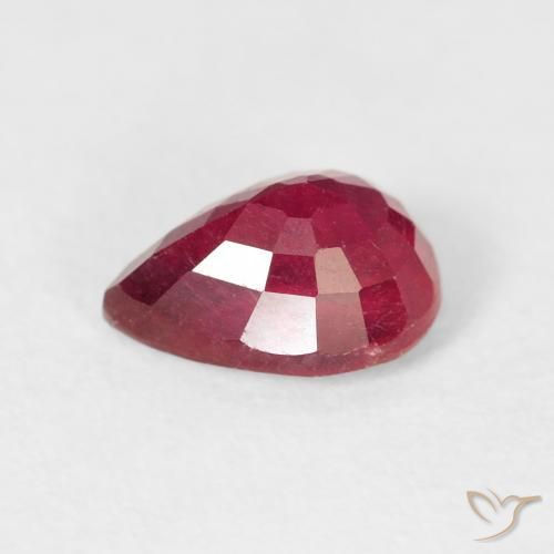 Rubi Vermelho escuro Natural 1.72ct, Formato de pêra, VS-SI