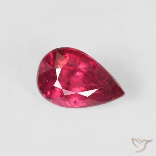Rubi Luz vermelha Natural 0.73ct, Formato de pêra, VS-SI