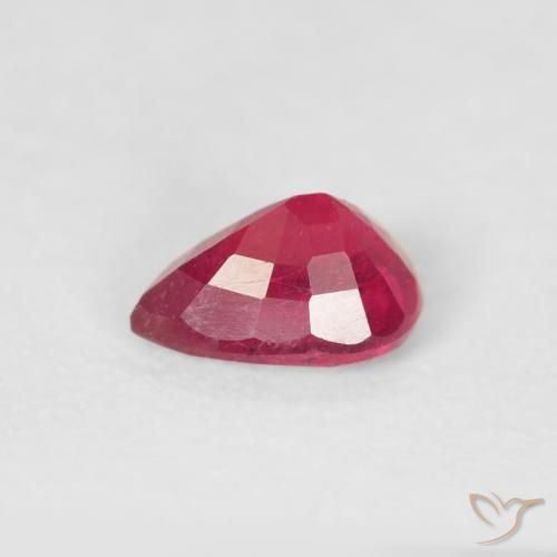 Rubi rosa avermelhado Natural 0.60ct, Formato de pêra, VS-SI