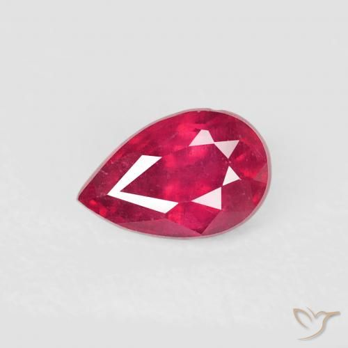 0.70ct Natural Carmesim Profundo Rubi, Formato de pêra, VS-SI