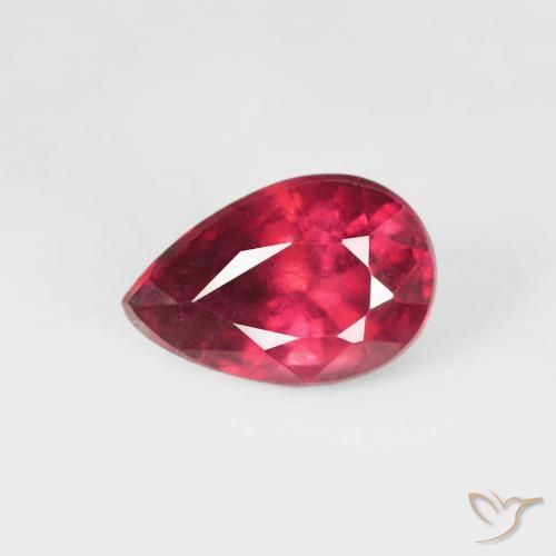 0.72ct Natural Carmesim Profundo Rubi, Formato de pêra, VS-SI