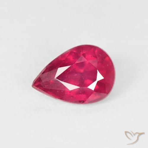 0.73ct Natural Luz vermelha Rubi, Formato de pêra, VS-SI