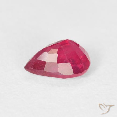 Rubi Luz vermelha Natural 0.73ct, Formato de pêra, VS-SI