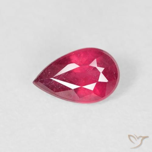 0.56ct Natural rosa avermelhado Rubi, Formato de pêra, VS-SI