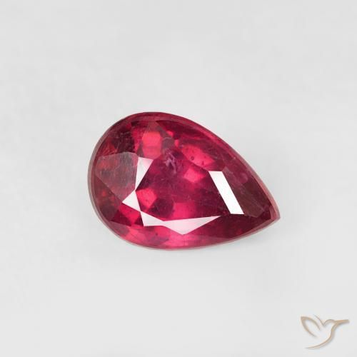 Rubi Vermelho escuro Natural 0.65ct, Formato de pêra, VS-SI