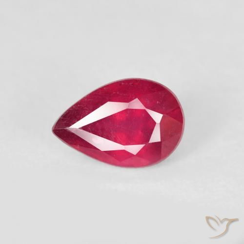 0.63ct Natural Jam Red Rubi, Formato de pêra, VS-SI