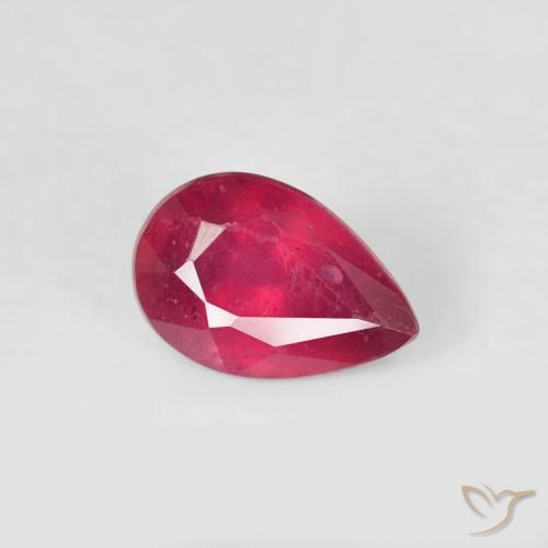 Rubi Jam Red Natural 0.63ct, Formato de pêra, VS-SI