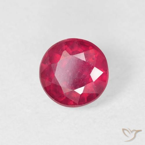 Rubi Vermelho rosado Natural 0.85ct, Redondo, VS