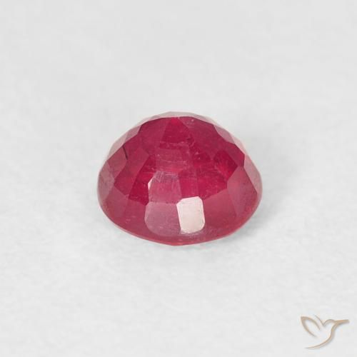 Rubi Vermelho rosado Natural 0.85ct, Redondo, VS