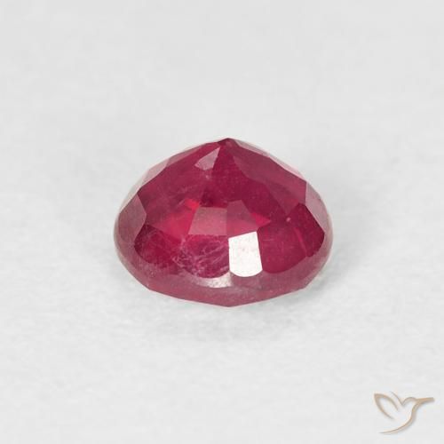 Rubi rosa avermelhado Natural 0.91ct, Redondo, VS