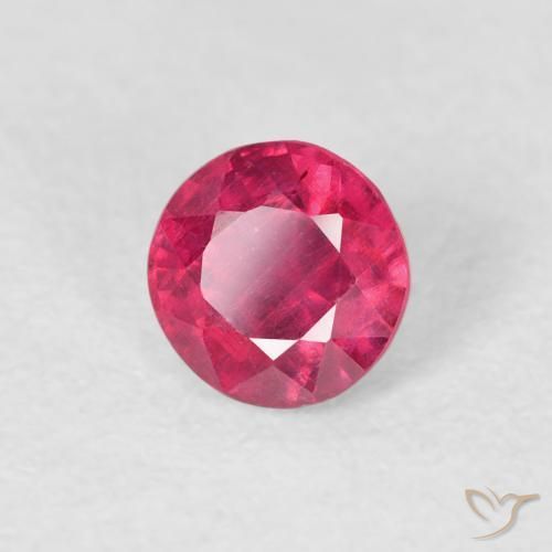 Rubi Vermelho rosado Natural 0.74ct, Redondo, VS
