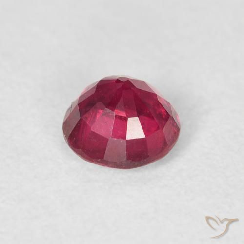 Rubi Vermelho rosado Natural 0.74ct, Redondo, VS