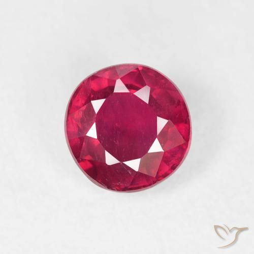 0.89ct Natural vermelho médio Rubi, Redondo, VS