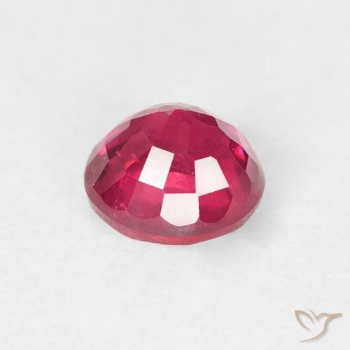 Rubi rosa avermelhado Natural 0.89ct, Redondo, VS