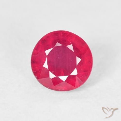 1.04ct Natural vermelho médio Rubi, Redondo, VS