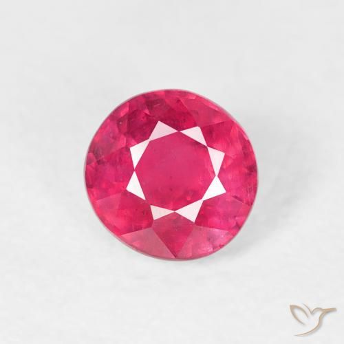 0.79ct Natural vermelho médio Rubi, Redondo, VS