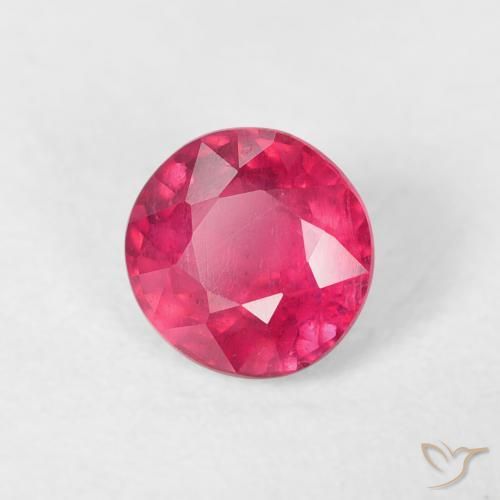 Rubi vermelho médio Natural 0.79ct, Redondo, VS