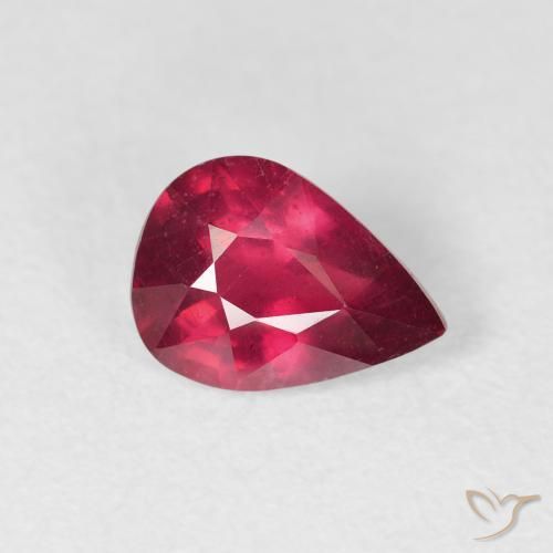 Rubi vermelho médio Natural 1.50ct, Formato de pêra, VS-SI