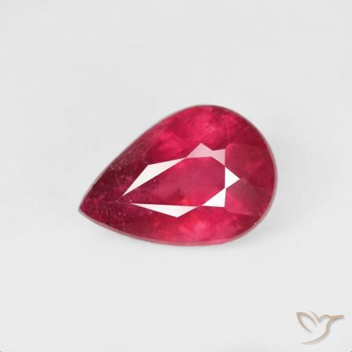 1.21ct Natural Jam Red Rubi, Formato de pêra, VS-SI