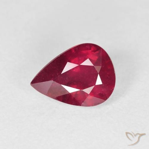 1.59ct Natural Vermelho escuro Rubi, Formato de pêra, VS-SI