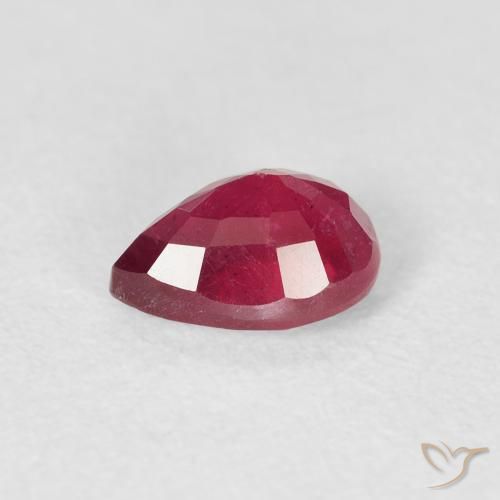 Rubi vermelho médio Natural 1.17ct, Formato de pêra, VS-SI