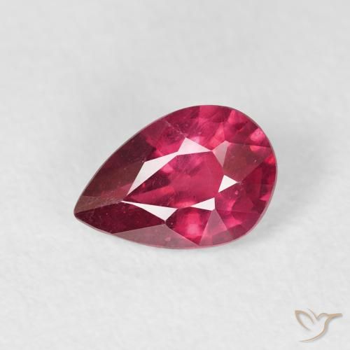 0.94ct Natural Sangue vermelho Rubi, Formato de pêra, VS-SI