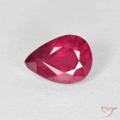 1.12ct Natural Jam Red Rubi, Formato de pêra, VS-SI